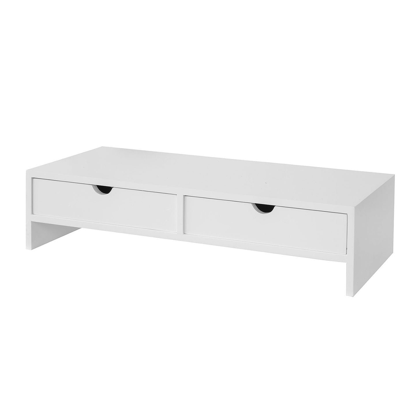 SoBuy Monitor Stand, Monitor Riser, Desk Organiser with Drawers White