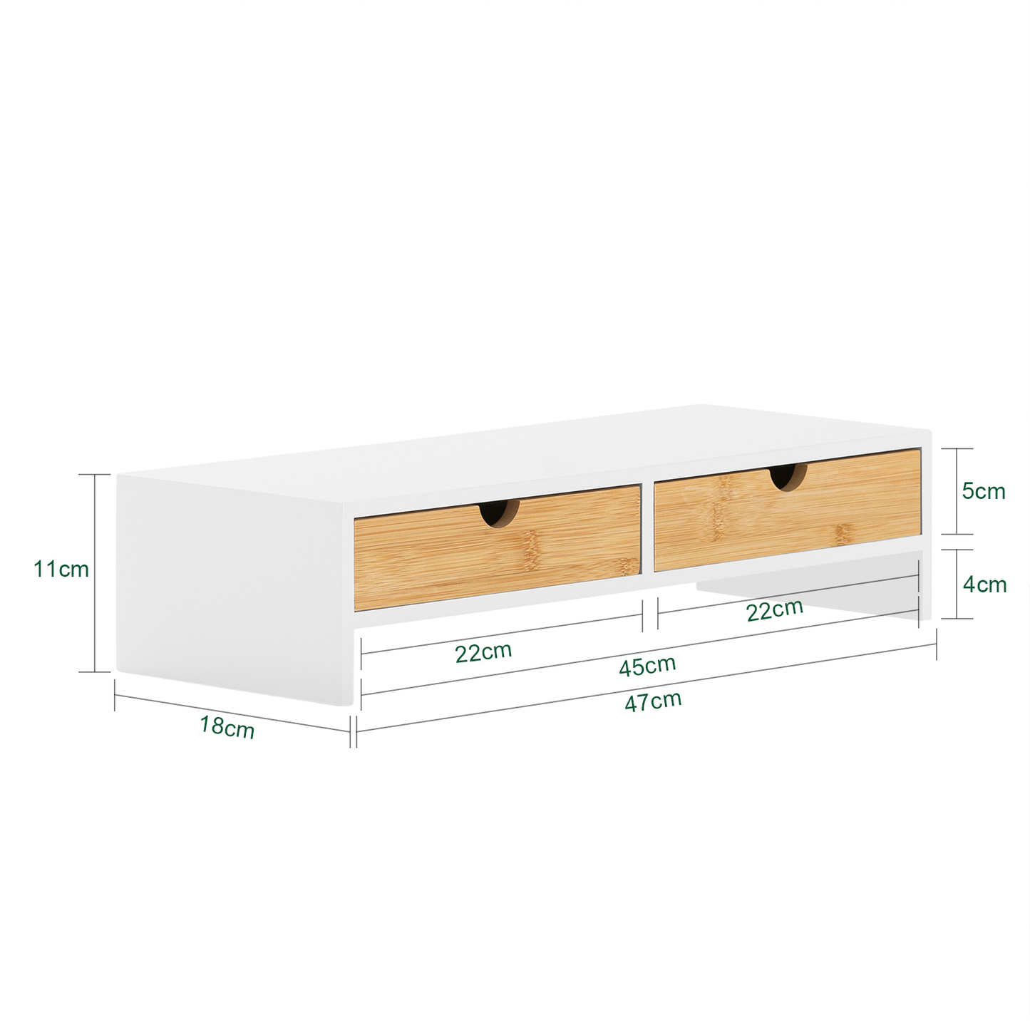 SoBuy Monitor Stand Computer Screen Monitor Stand Monitor Riser Desk Organizer With 2 Drawers