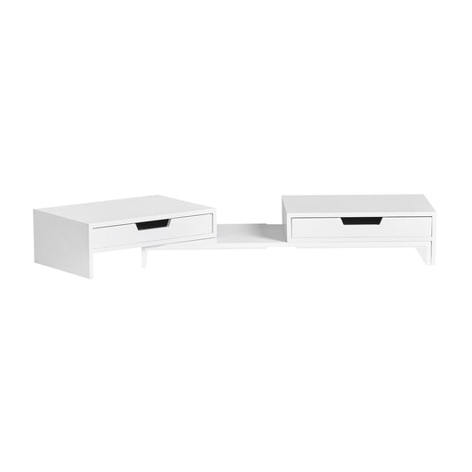 SoBuy White Separatable Computer Screen Monitor Stand with 2 Drawers