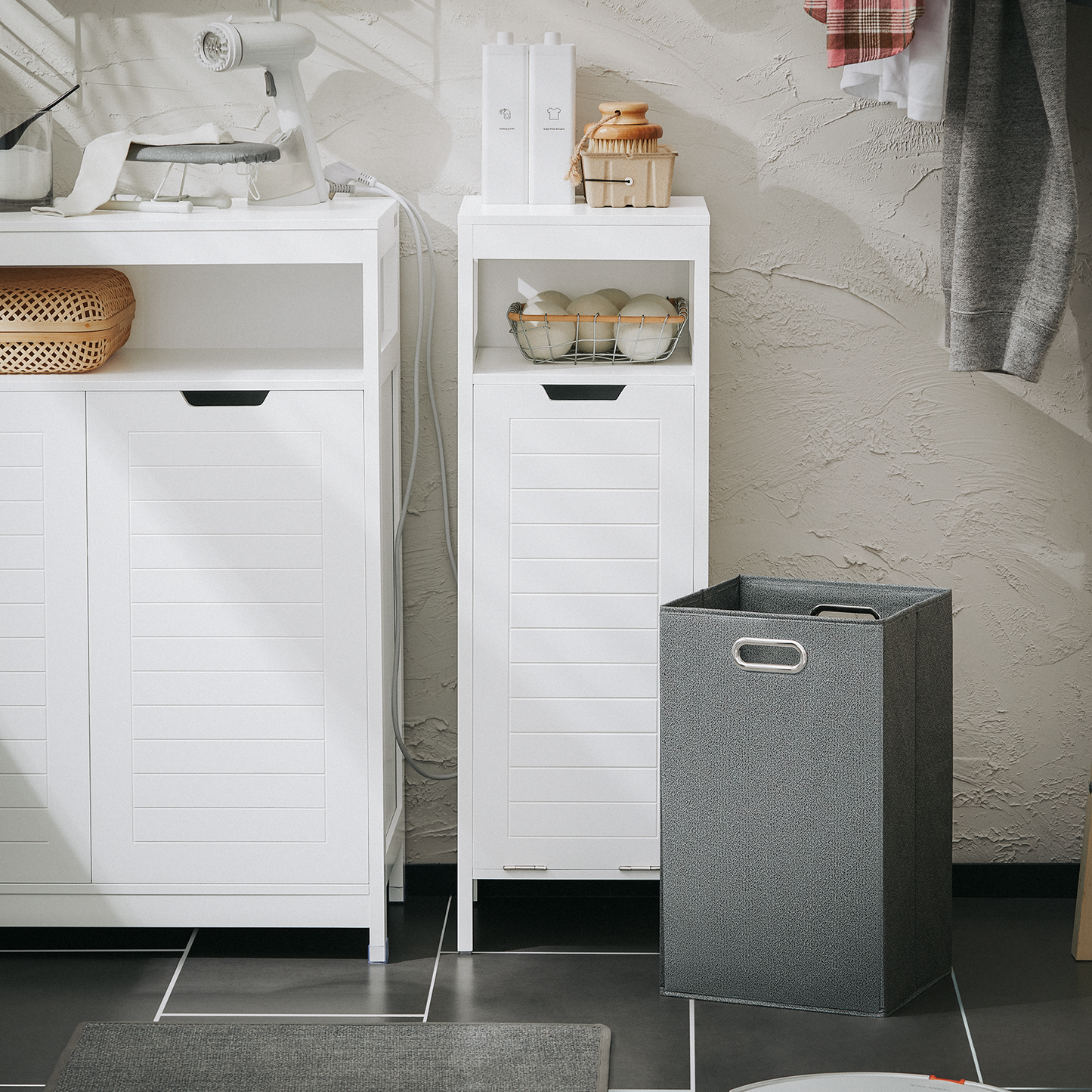 SoBuy Bathroom Laundry Cabinet Bathroom Storage Cabinet With Laundry Basket