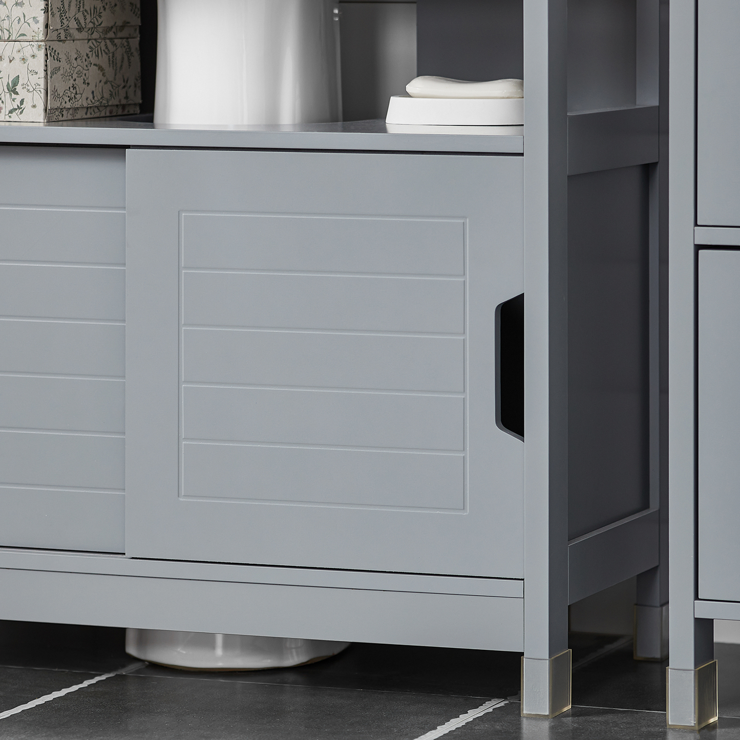 SoBuy Vanity Unit Bathroom Furniture, Suitable for Pedestal Sinks,Grey