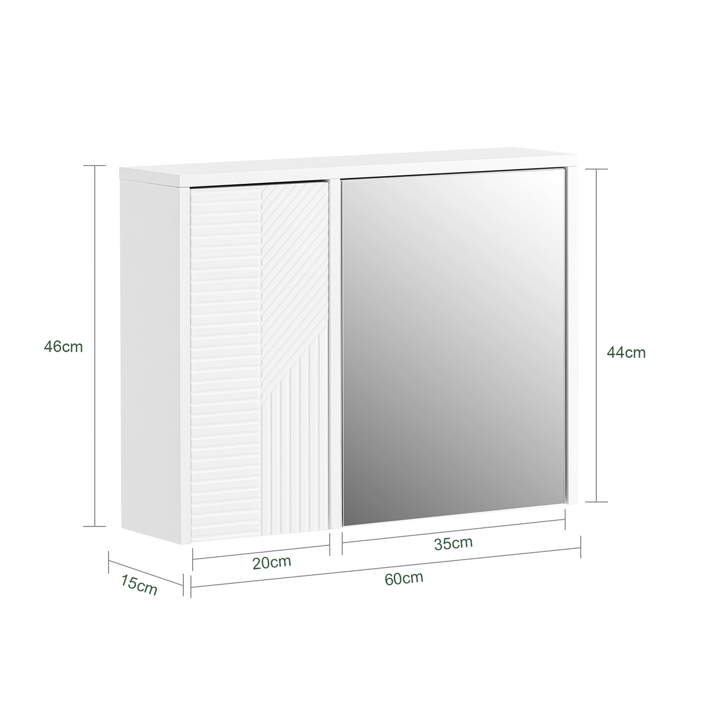 SoBuy Double Doors Bathroom Wall Cabinet, Mirrored Storage Cabinet Unit