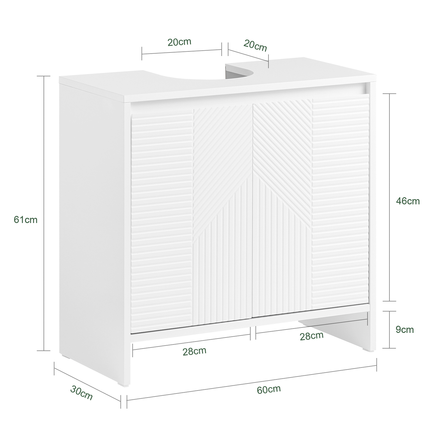 SoBuy Modern Under Sink Bathroom Storage Cabinet with Double Shutter Doors