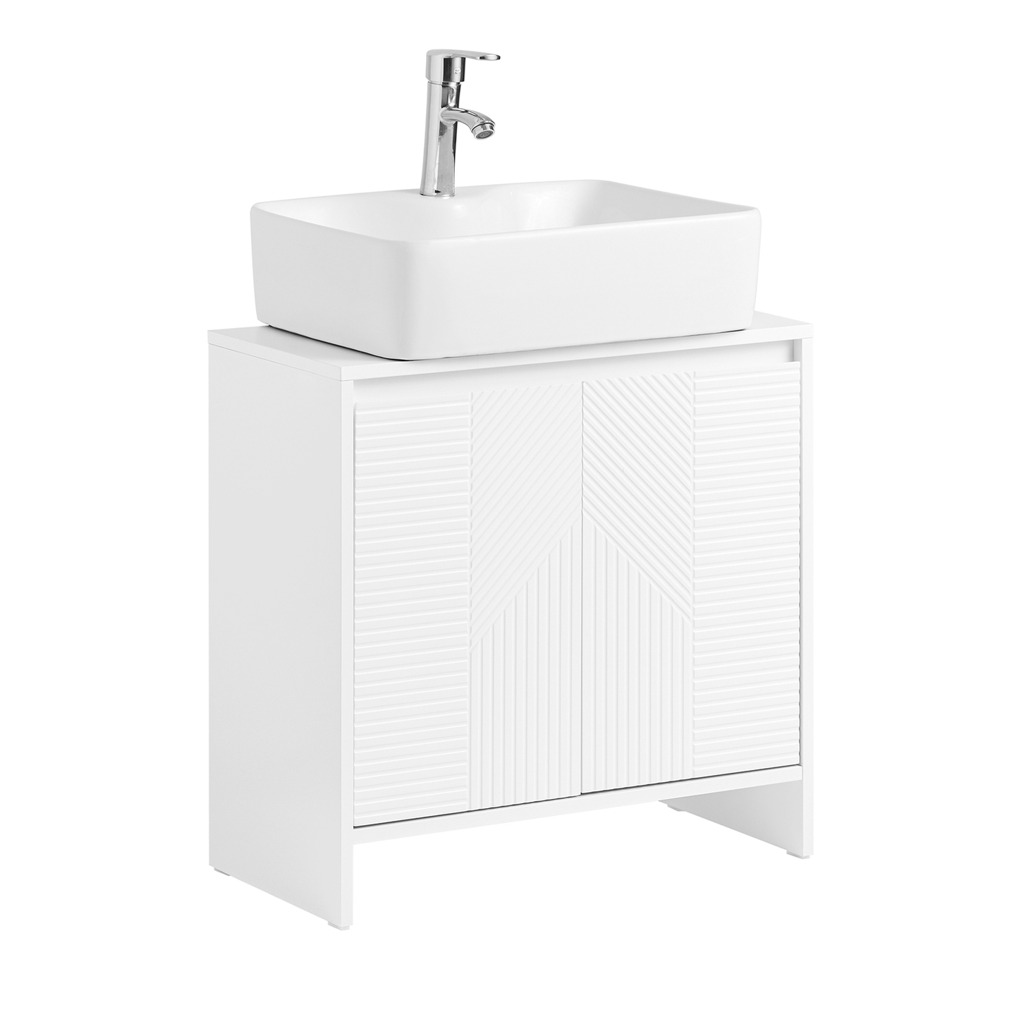 SoBuy Modern Under Sink Bathroom Storage Cabinet with Double Shutter Doors