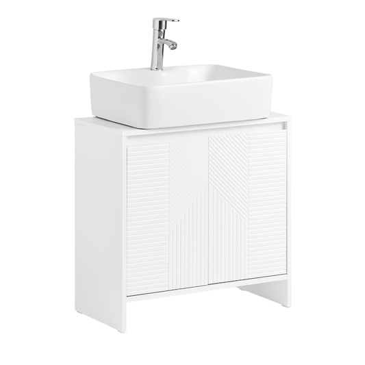 SoBuy Modern Under Sink Bathroom Storage Cabinet with Double Shutter Doors