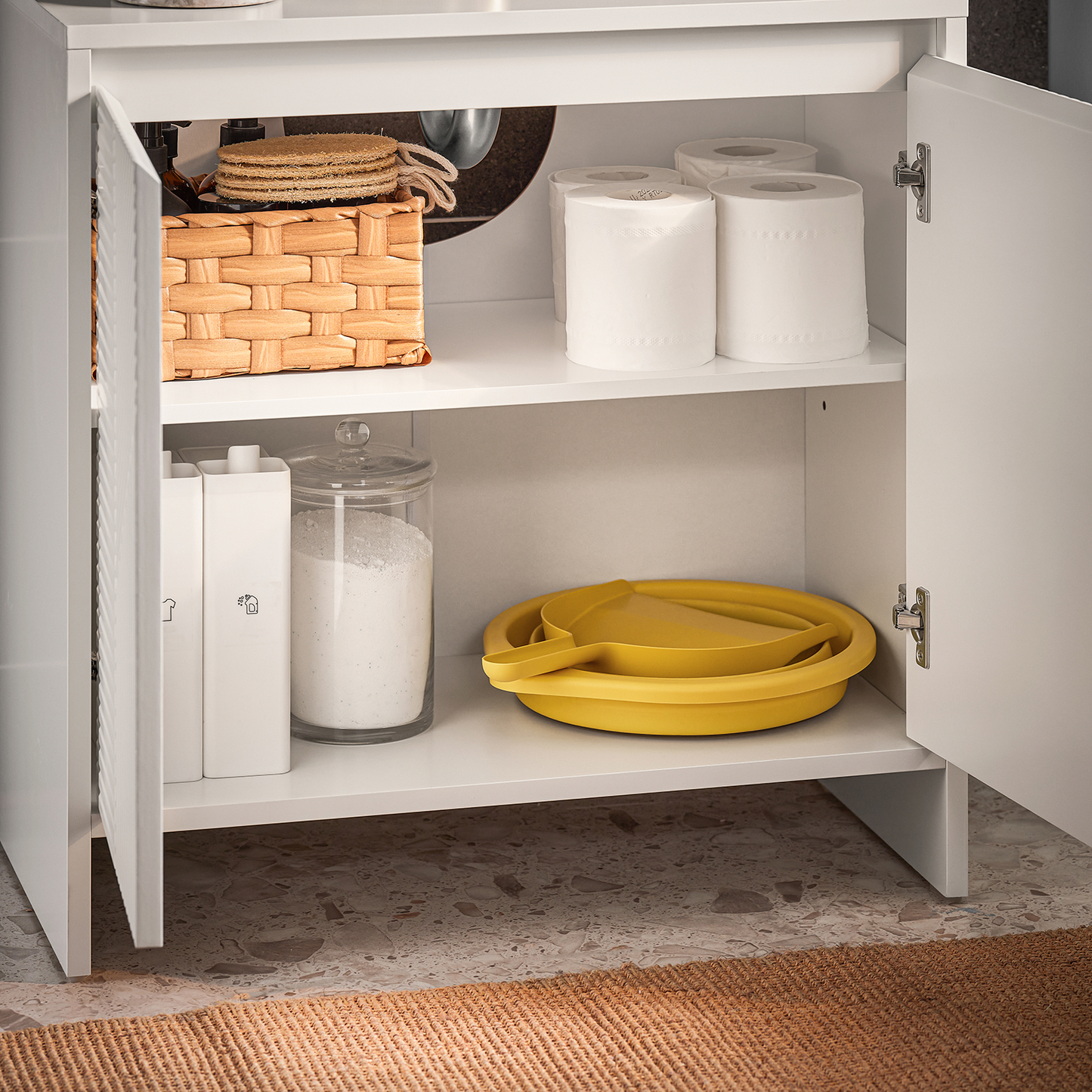 SoBuy Modern Under Sink Bathroom Storage Cabinet with Double Shutter Doors