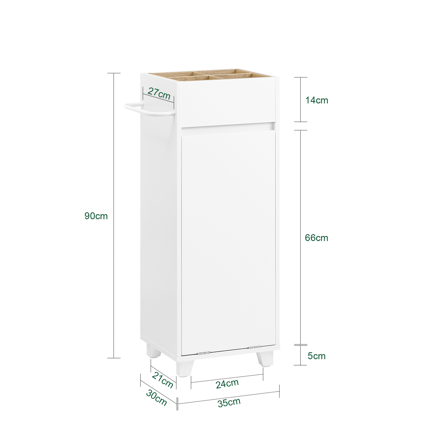 SoBuy White Laundry Cabinet with Basket, Tilt-Out Laundry Hamper, Bathroom Storage Cabinet