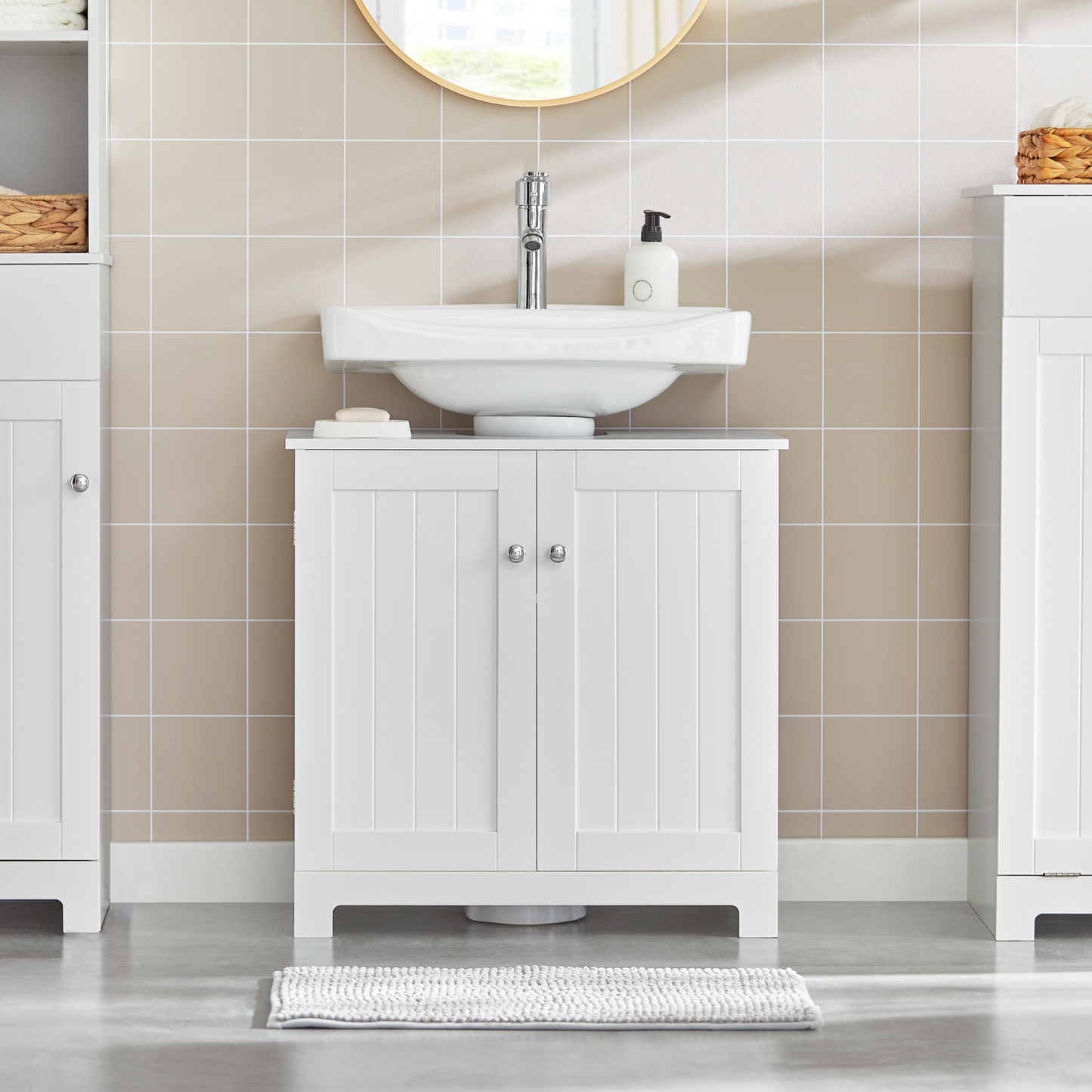 SoBuy Under Sink Cabinet Bathroom Vanity Unit, Suitable For Pedestal Sinks