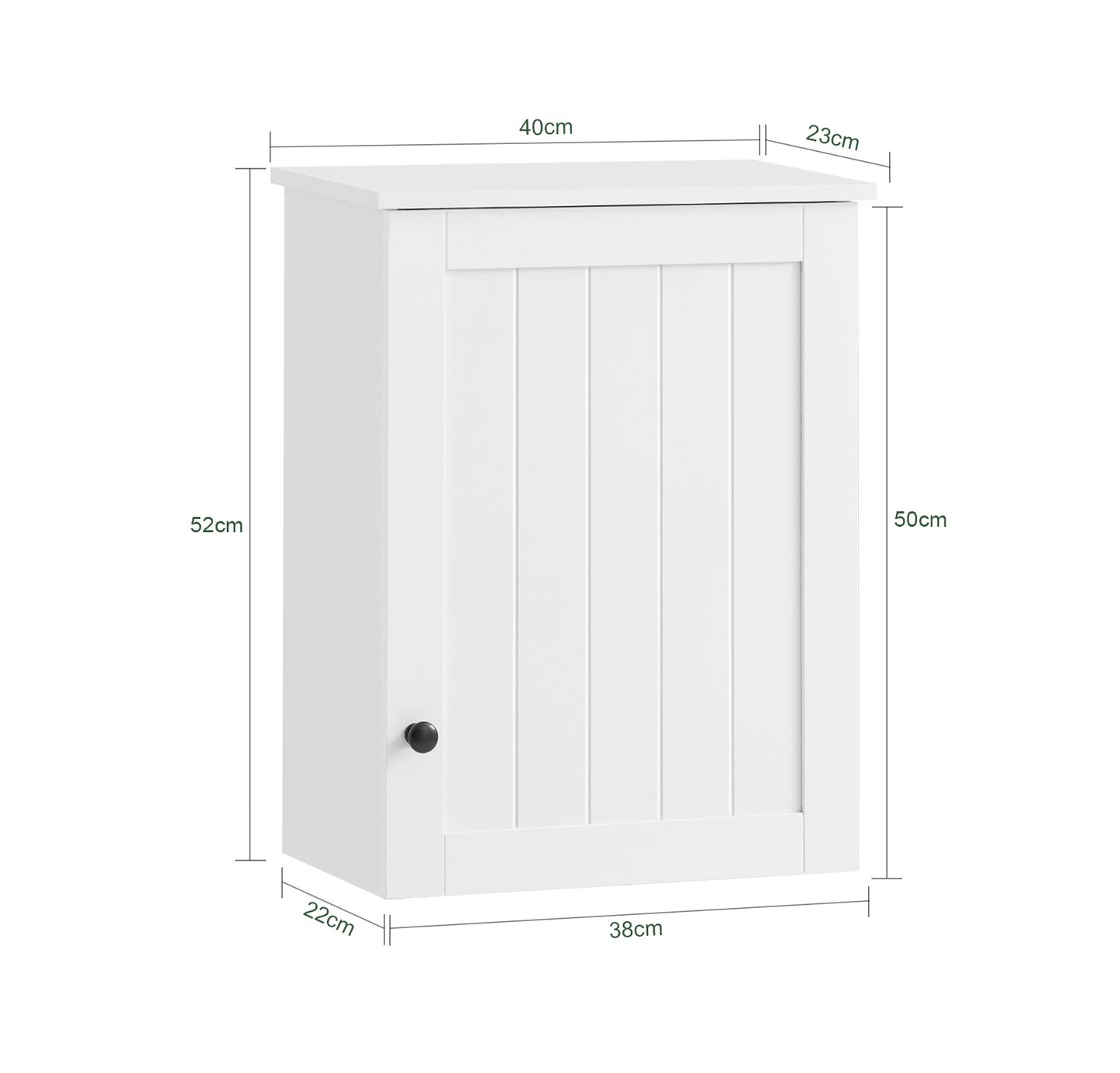 SoBuy White Wall Cabinet with Door, 40x52cm