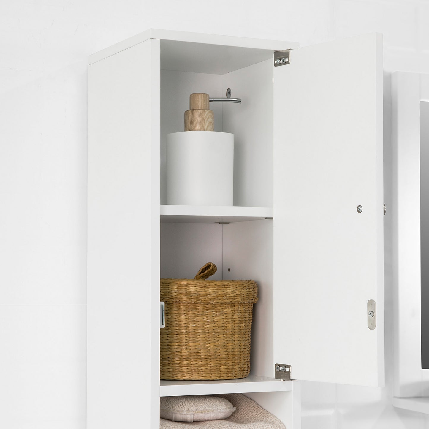 SoBuy White Tall Bathroom Cabinet High Storage Cupboard with Shelves