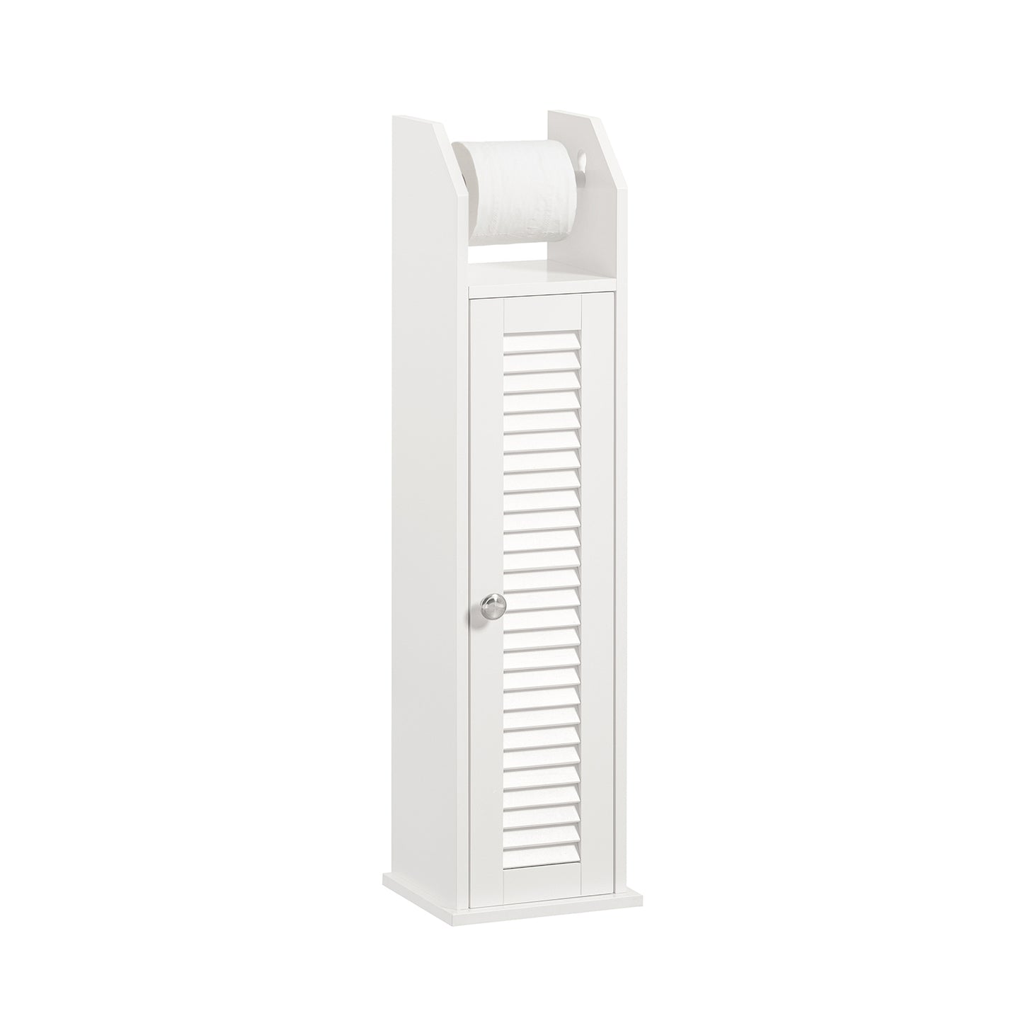 SoBuy White Free Standing Wooden Bathroom Storage Cabinet,Toilet Brush Holder