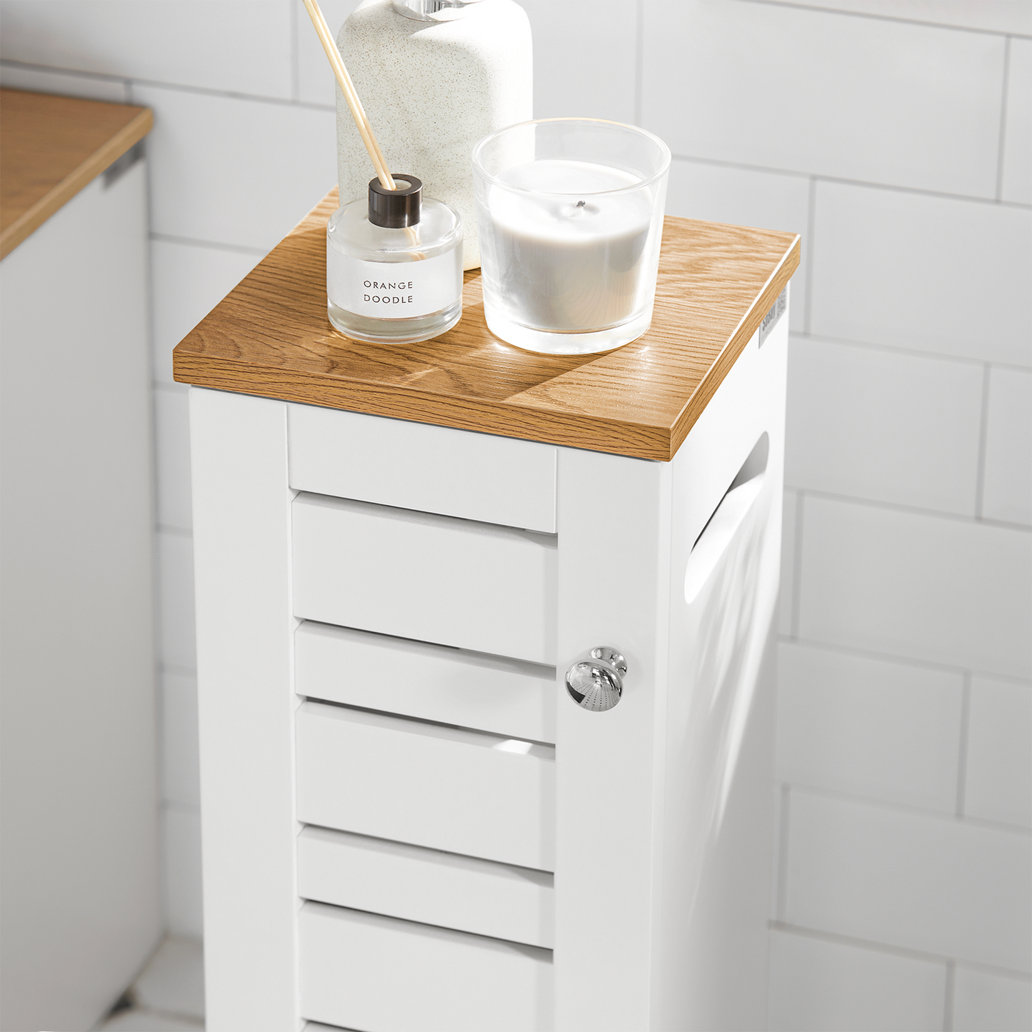 SoBuy Bathroom Toilet Paper Roll Holder Cabinet Storage Cabinet