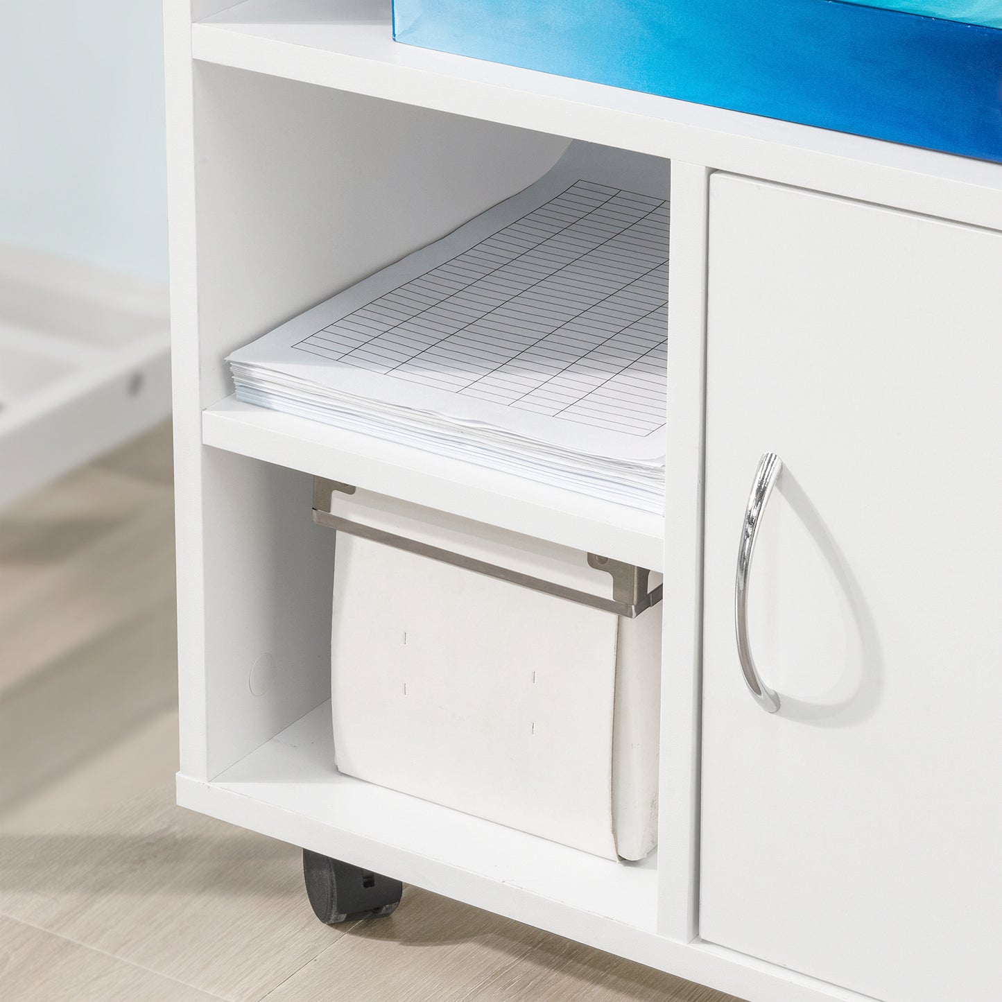 SoBuy Printer Stand with Drawer and Door Filing Cabinet Office Trolley