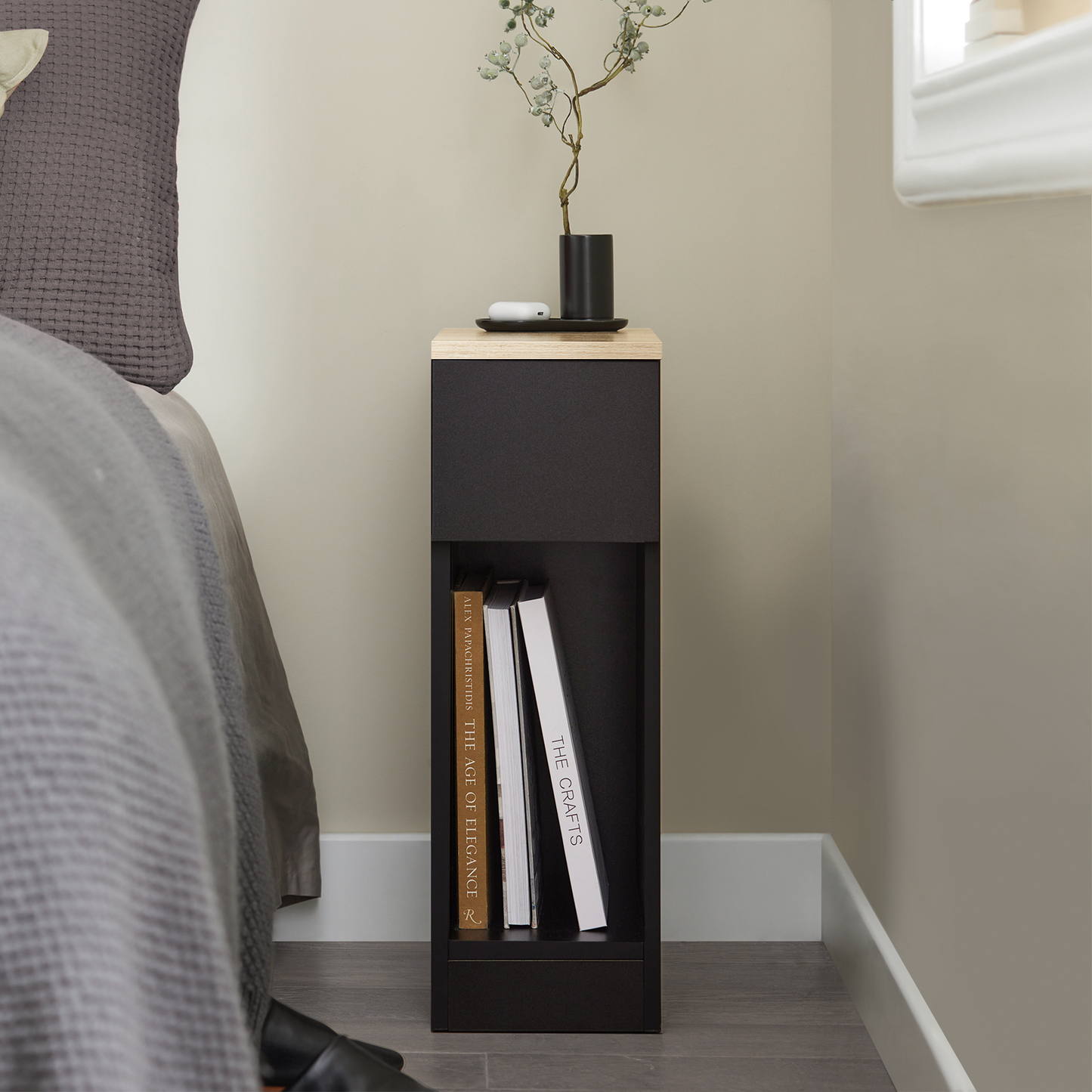 SoBuy Black Bedside Table Nightstand Side Table End Table Sofa Table