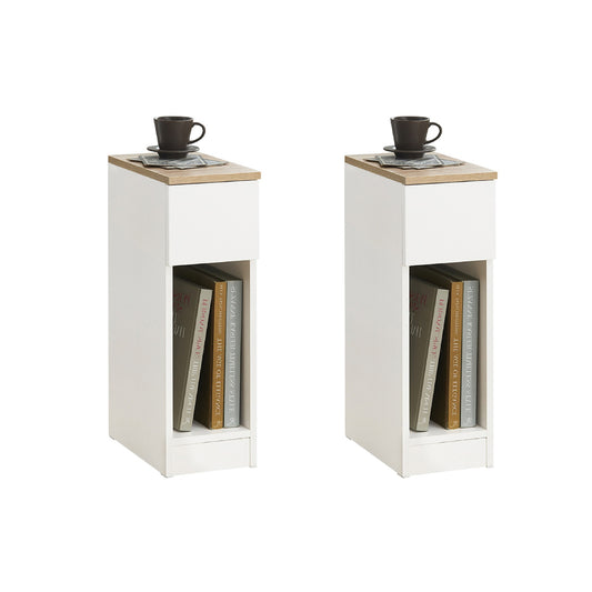 SoBuy Set of 2 Bedside Table with Drawer Nightstand Side Table End Table Sofa Table