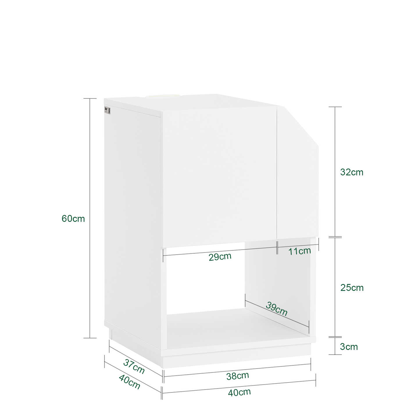 SoBuy White Side Table End Table Storage Cabinet with Door