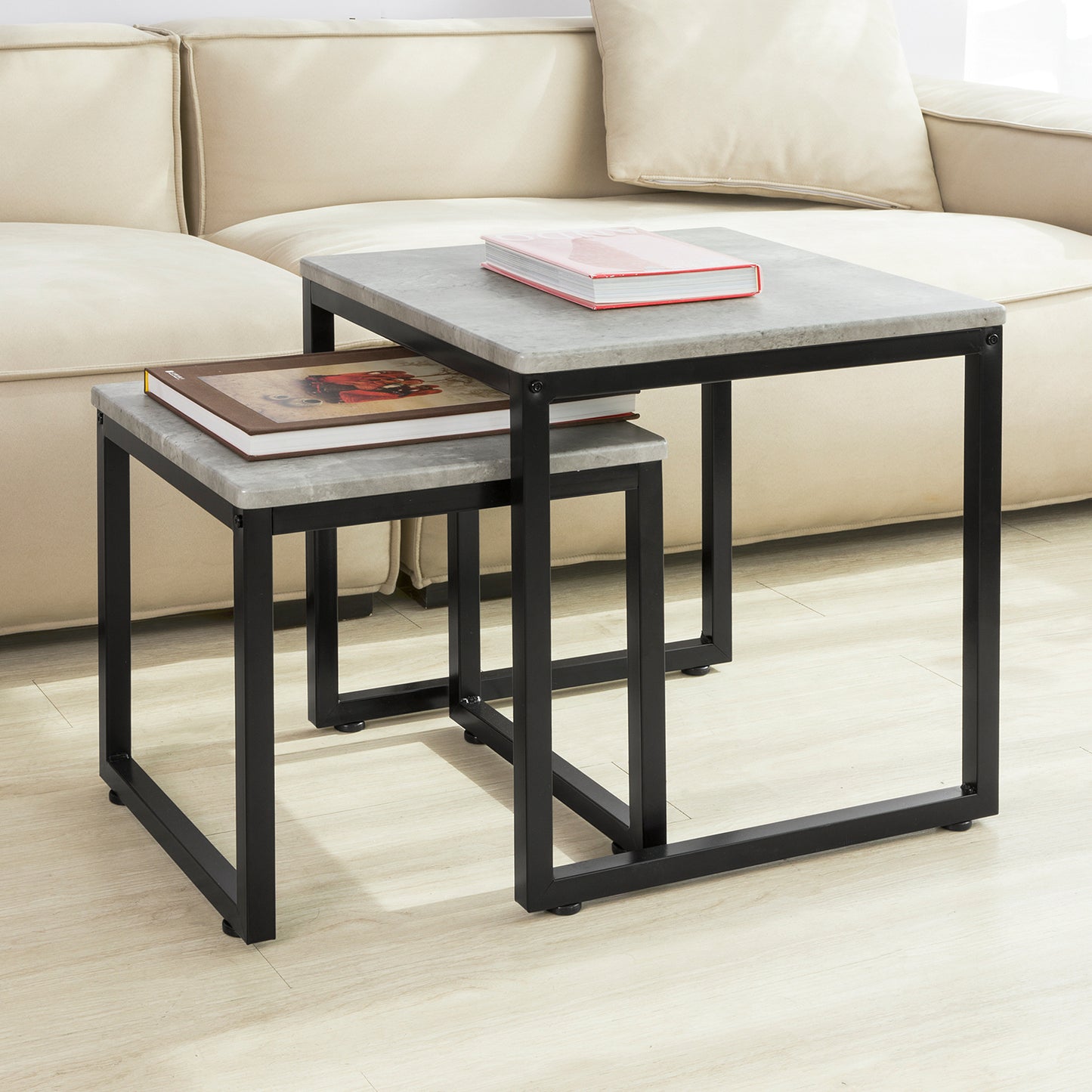 SoBuy Coffee Tables, Nesting Tables, Set of 2, Side Tables