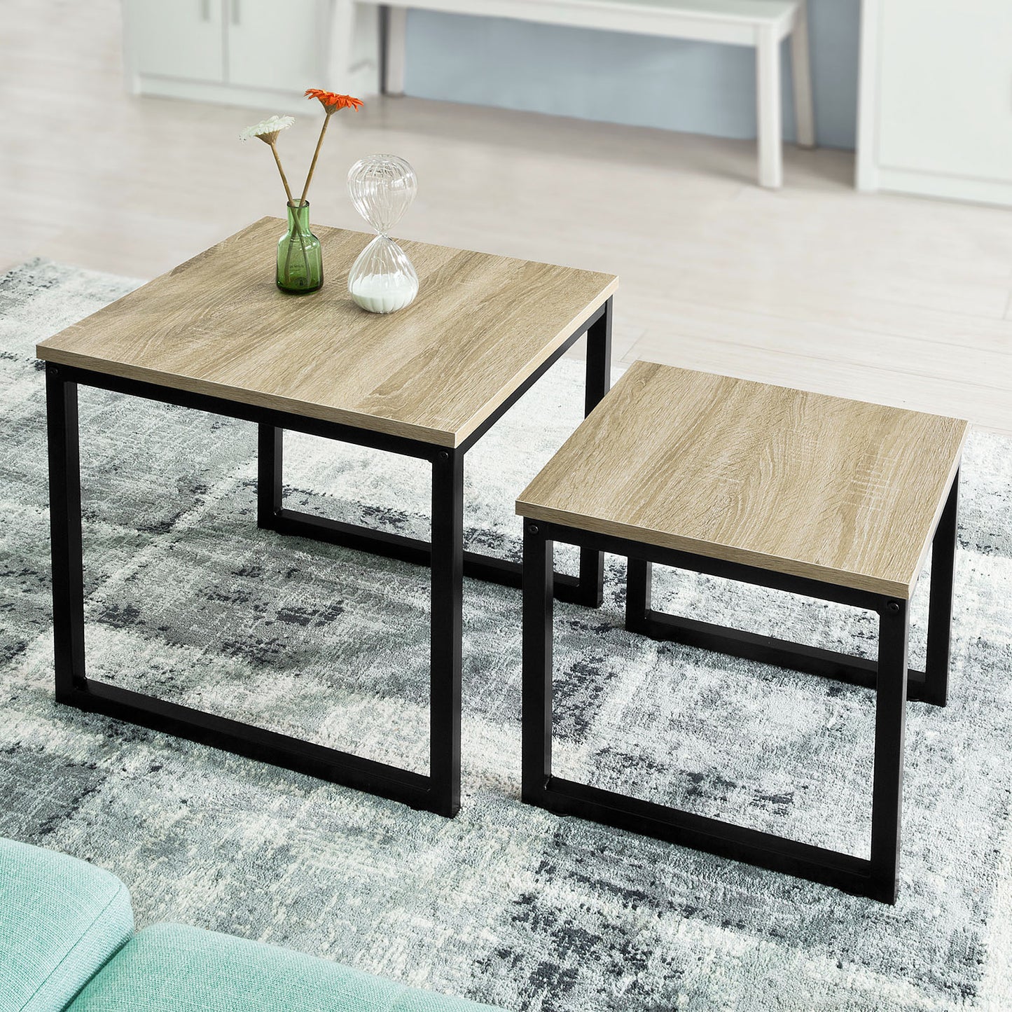 SoBuy Coffee Tables, Nesting Tables, Set of 2, Side Tables