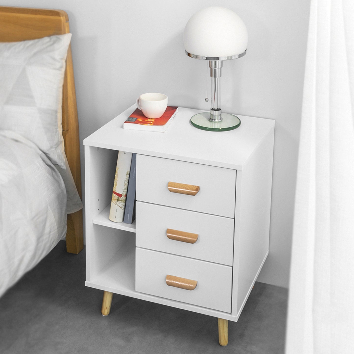 SoBuy White Bedside Table End Table Sofa Table Nightstand Lamp Table
