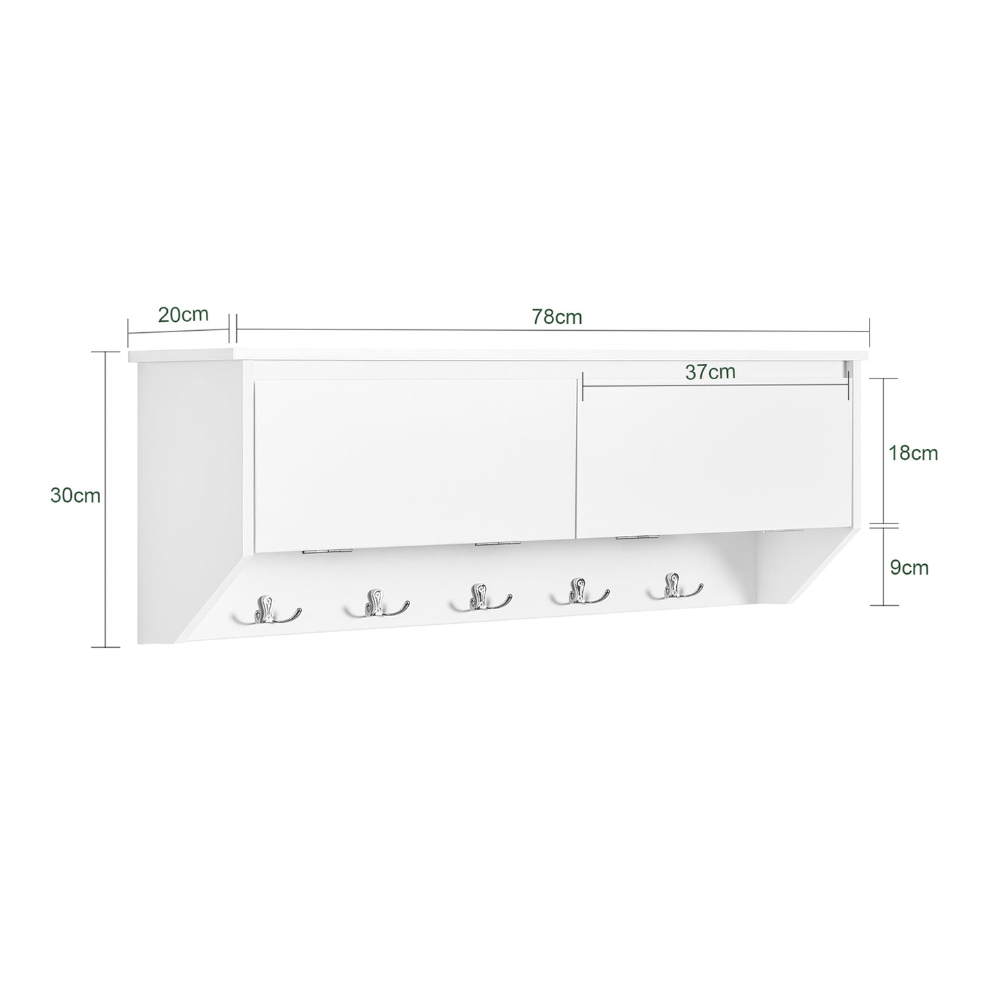 SoBuy Wall Coat Rack Wall Shelf Wall Storage Cabinet Hallway Coat Rack