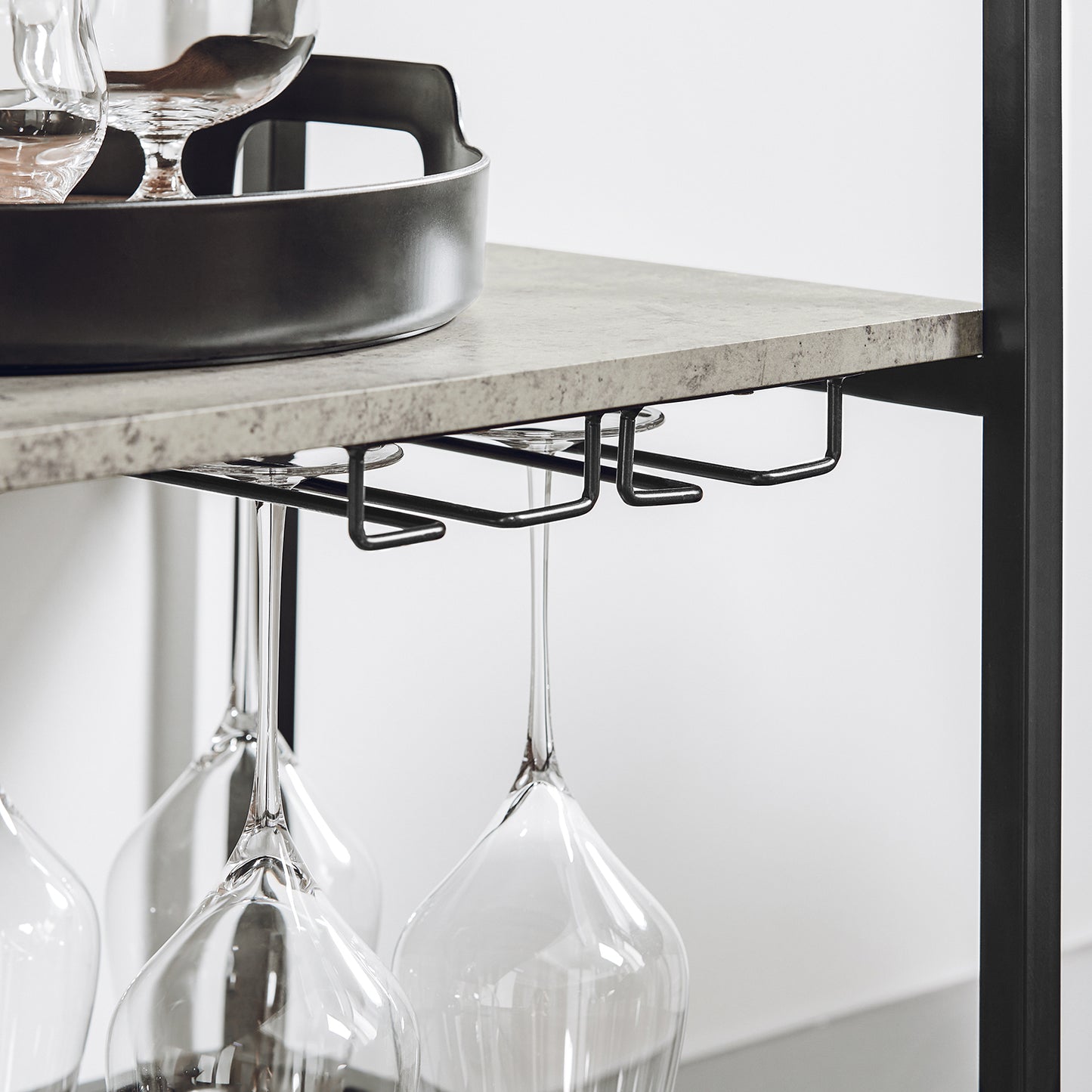 SoBuy Kitchen Trolley with Wine Rack, Industrial Style Serving Trolley, Rustic Mobile Kitchen Storage Trolley