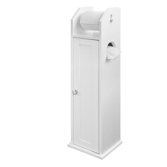 SoBuy Toilet Paper Holder with Storage, Freestanding Cabinet, Toilet Brush Holder, Toilet Paper Dispenser