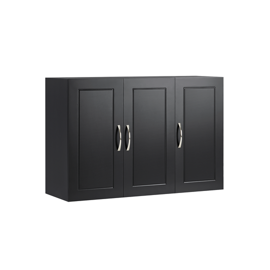 SoBuy Black 3 Doors Home Kitchen Bathroom Wall Cabinet Wall Storage Cabinet Unit