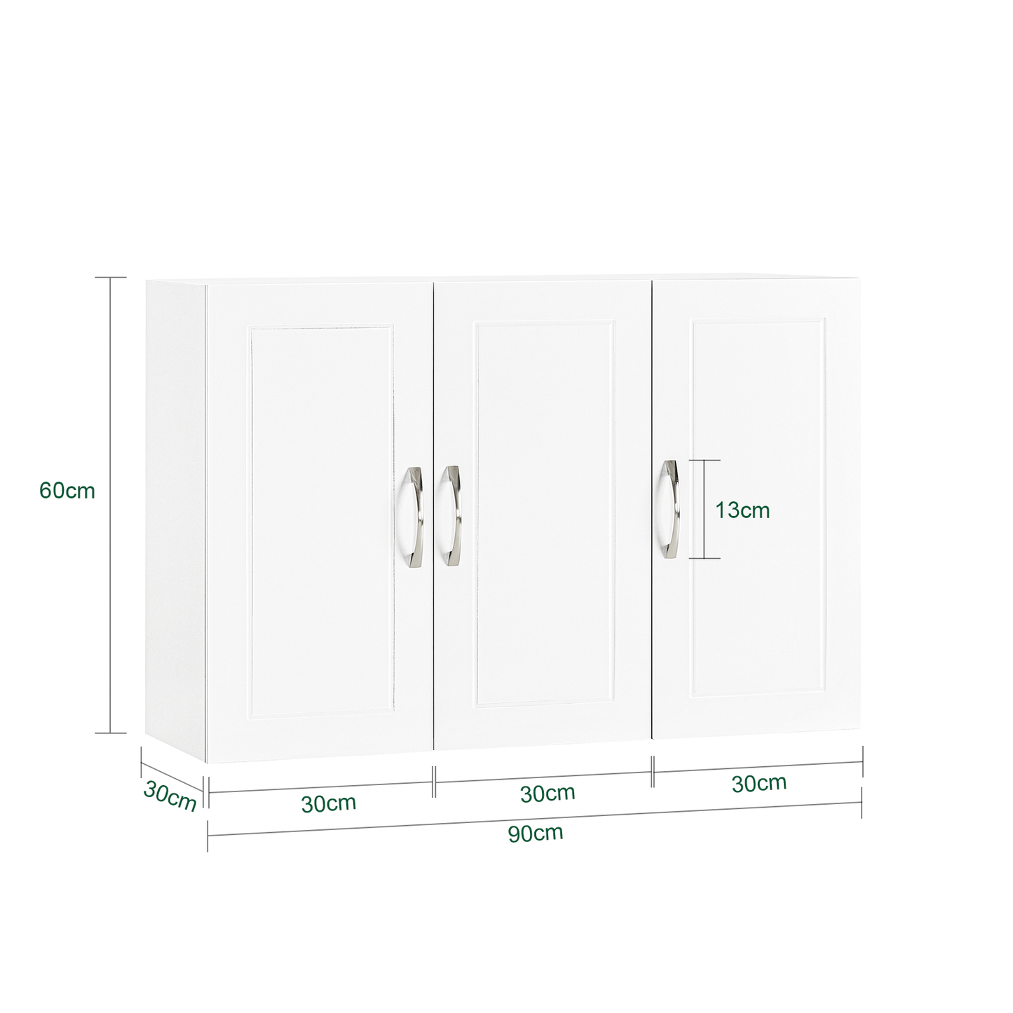 SoBuy White 3 Doors Home Kitchen Bathroom Wall Cabinet Wall Storage Cabinet Unit