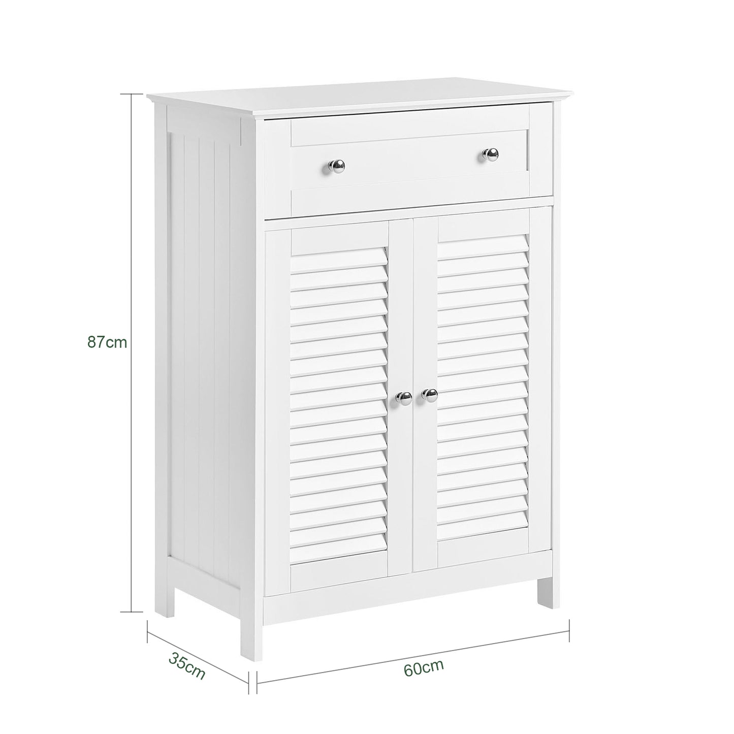 SoBuy FRG238-W Freestanding Storage Cabinet with Doors/Drawer, 60x87x35 cm