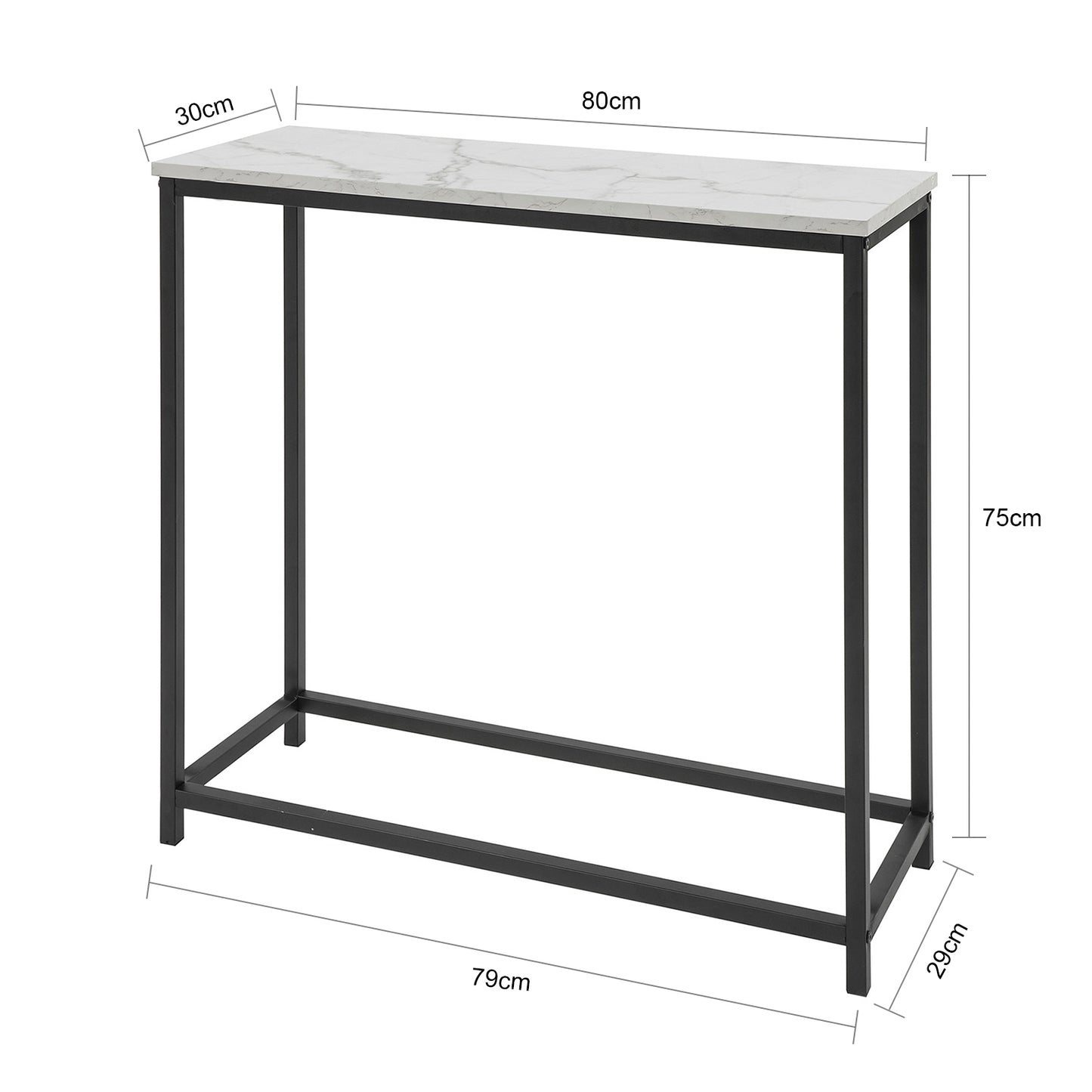 SoBuy FSB29-SCH Console Table with Metal Frame Hallway Table Decorative Side Table W80 x D30 xH75 cm