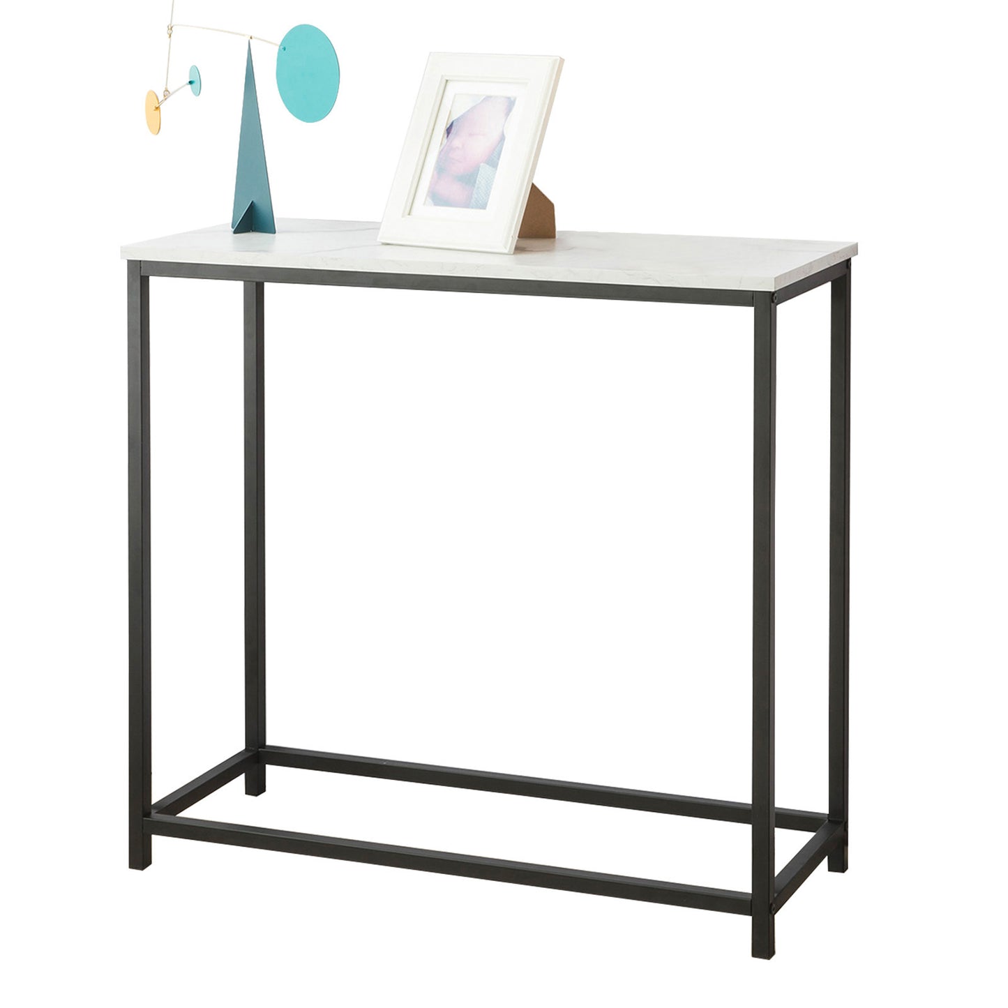 SoBuy FSB29-SCH Console Table with Metal Frame Hallway Table Decorative Side Table W80 x D30 xH75 cm