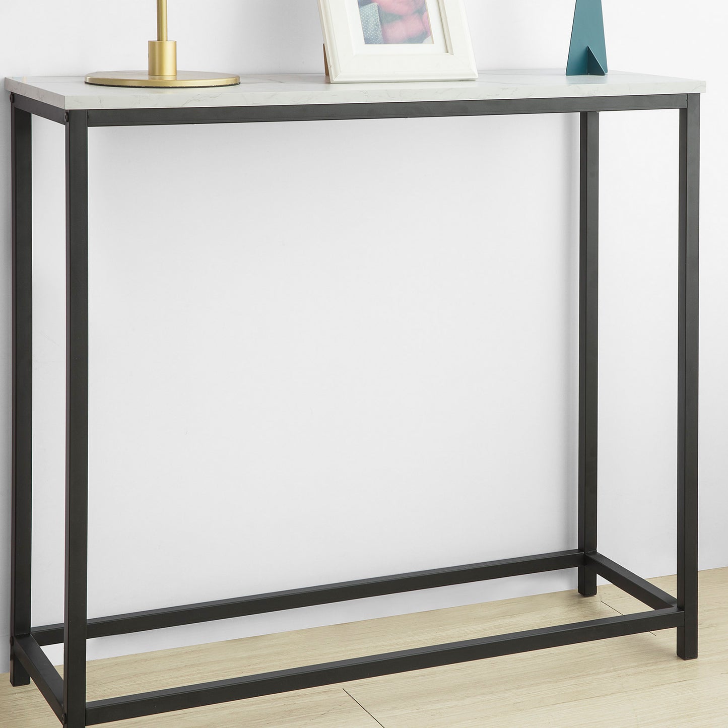 SoBuy FSB29-SCH Console Table with Metal Frame Hallway Table Decorative Side Table W80 x D30 xH75 cm