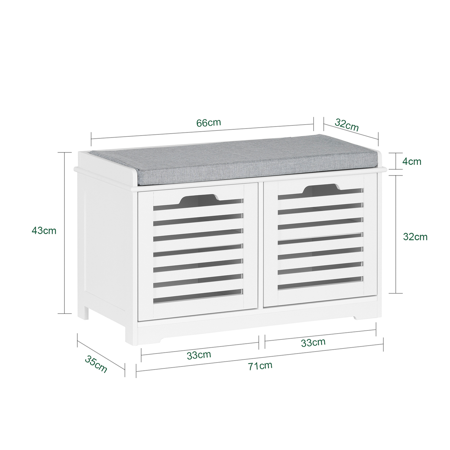 SoBuy Hallway Storage Bench Shoe Bench Shoe Cabinet With Seat Cushion And 2 Doors