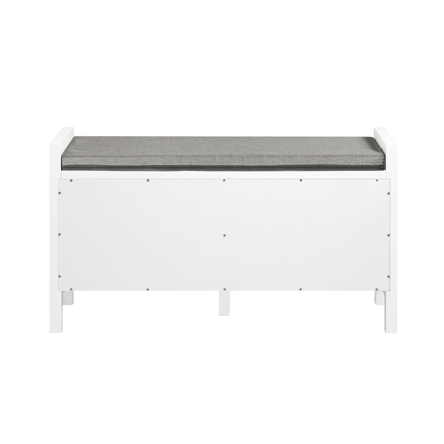 SoBuy FSR63-W, White Shoe Bench Shoe Rack Shoe Cabinet Hallway Storage Bench with Seat Cushion