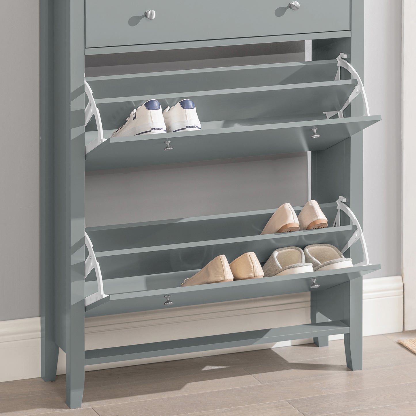 SoBuy FSR89-HG, Shoe Cabinet Shoe Rack Shoe Storage Cupboard Organizer Unit with Drawers