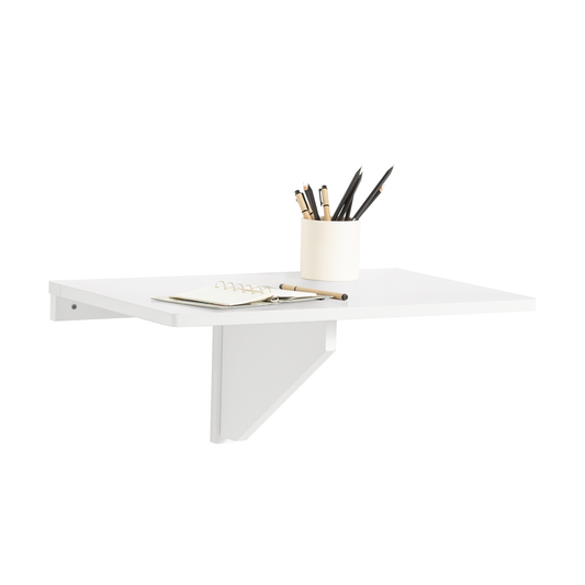 SoBuy FWT03-W Wall-Mounted Folding Table, Kitchen Table, Laptop Table, Dining Table, White