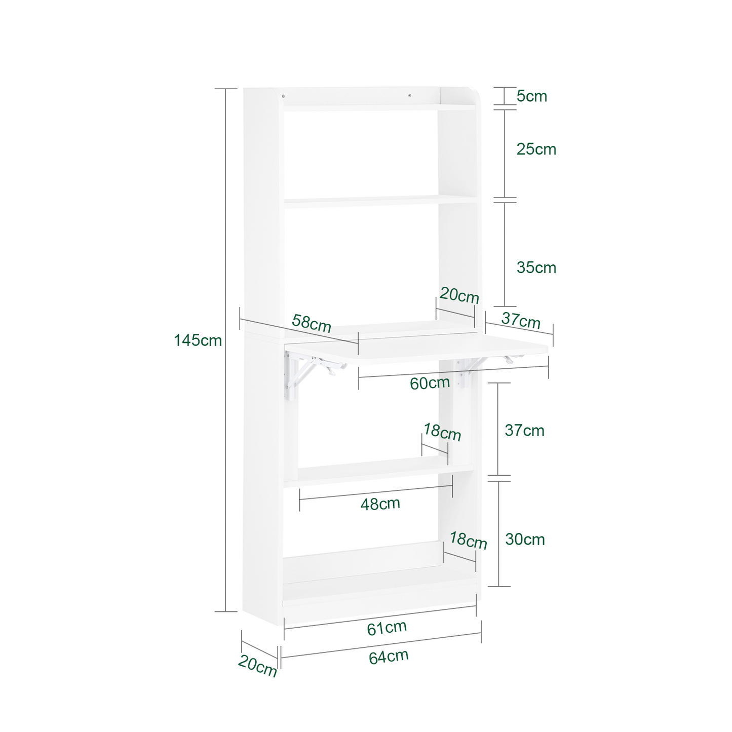 SoBuy Home Office Folding Table Desk Computer Desk Workstation with 5 Shelves