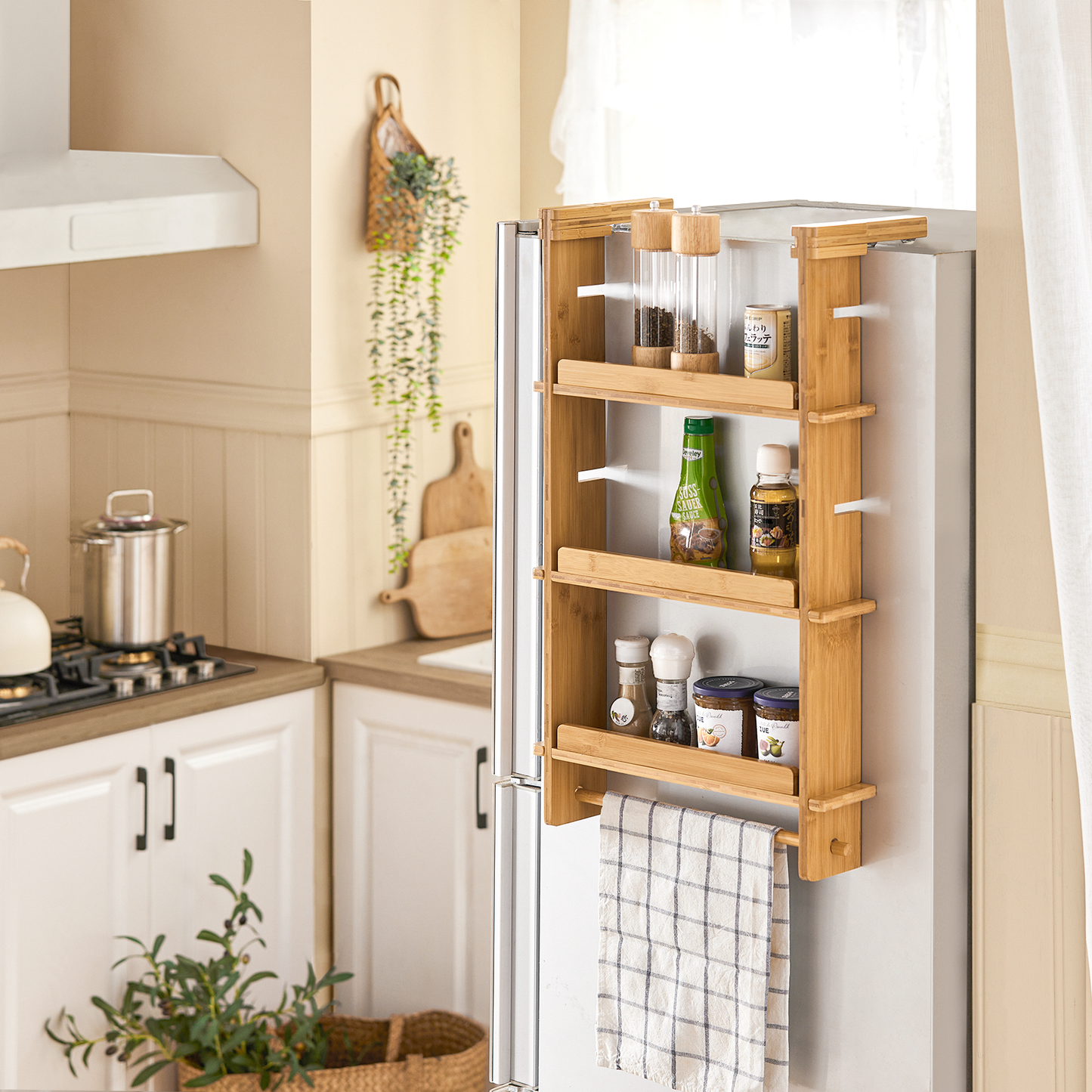 SoBuy Adjustable Kitchen Spice Jars Hanging Storage Racks Shelf