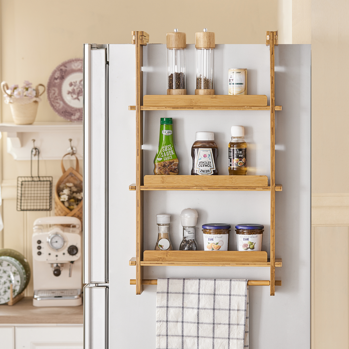 SoBuy Adjustable Kitchen Spice Jars Hanging Storage Racks Shelf