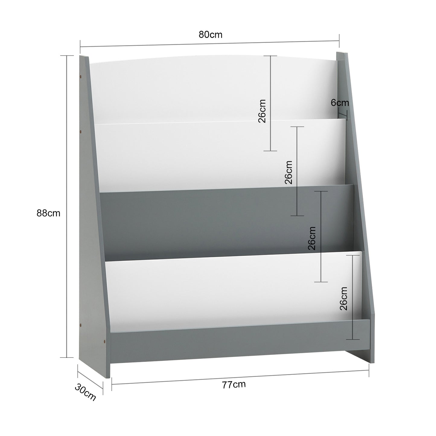 SoBuy KMB32-HG, Children's Bookcase,Newspaper Rack with 4 Shelves,Kids Storage Shelf