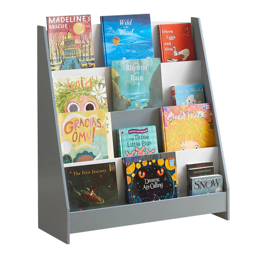 SoBuy KMB32-HG, Children's Bookcase,Newspaper Rack with 4 Shelves,Kids Storage Shelf